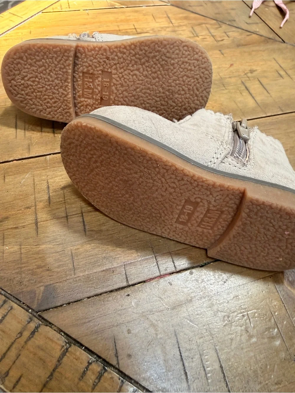 H&M Kids imitation Suede Zip & Elastic Ankle Boots - Beige